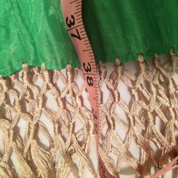 Vintage Kimono Knotted Fringed Made In Japan Floral Robe Open Front Flowers OS - Picture 6 of 7